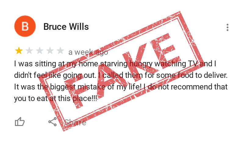 fake reviews on google